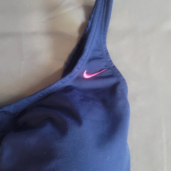 Nike Swimsuit Womens 16 Blue Racerback Bathing Suit Beach Travel Vacation - Picture 2 of 11